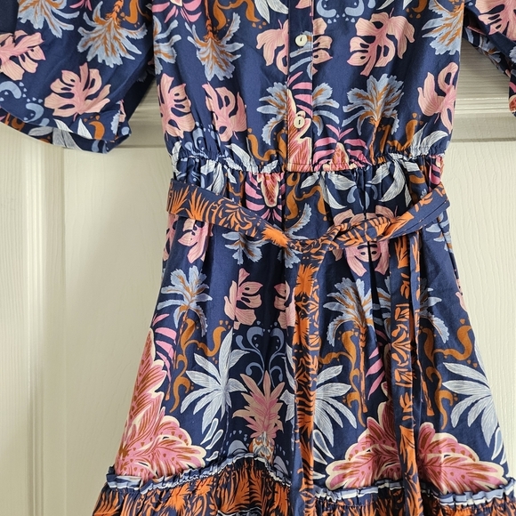 Band Of The Free Floral Mini Dress in Blue and Pink Size Small - Picture 2 of 6